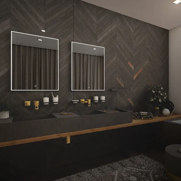 Blishom Spiegelschrank 70cm Mit LED - Badezimmer Hängeschrank Weiß MDF