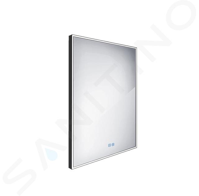 Nimco Specchi - Specchio con illuminazione LED, 60x80 cm, sensore tattile, nero ZPC 13002VX-90