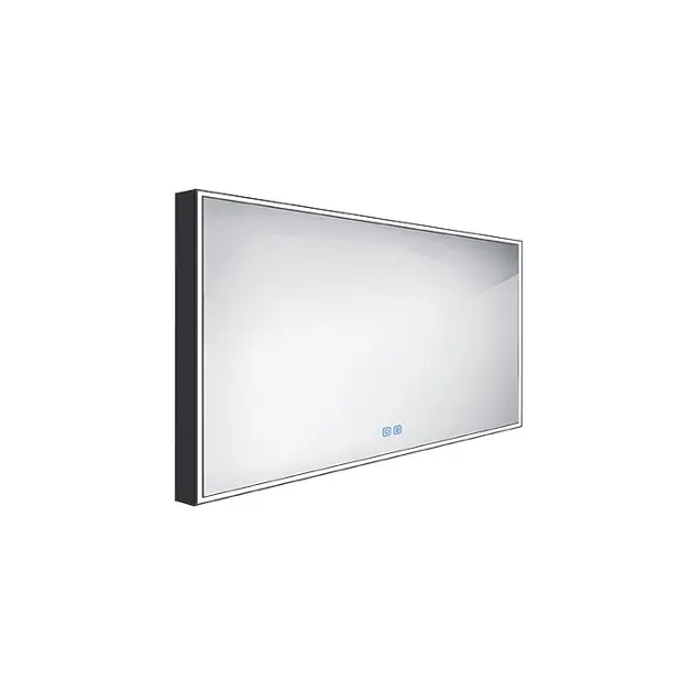 Nimco Zrkadlá - Zrkadlo s LED osvetlením, 120x70 cm, dotykový senzor, čierna ZPC 13006VX-90
