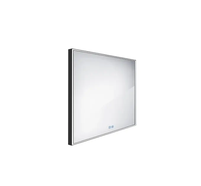 Levně Nimco Zrcadla - Zrcadlo s LED osvětlením, 60x60 cm, dotykový senzor, černá ZPC 13066VX-90