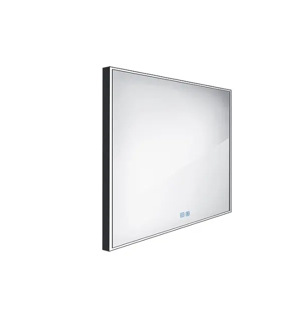Levně Nimco Zrcadla - Zrcadlo s LED osvětlením, 70x70 cm, dotykový senzor, černá ZPC 13077VX-90