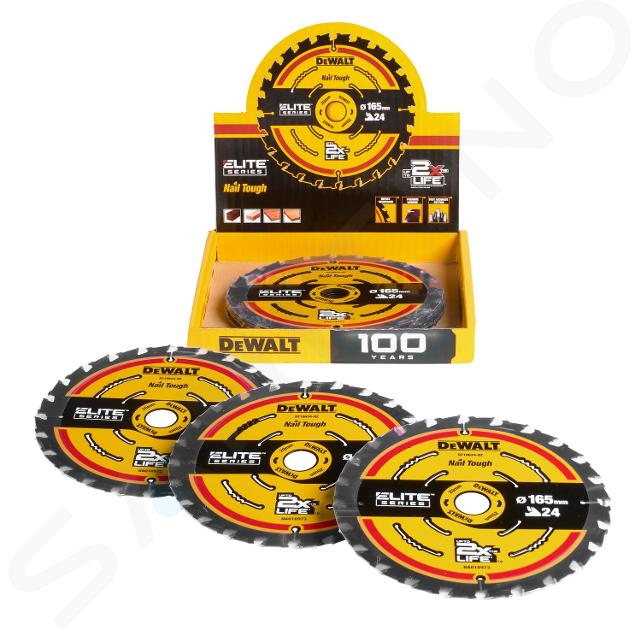 DeWALT Accesorios - Hoja de sierra Elite para madera, 165x24 mm, 10 piezas DT10400