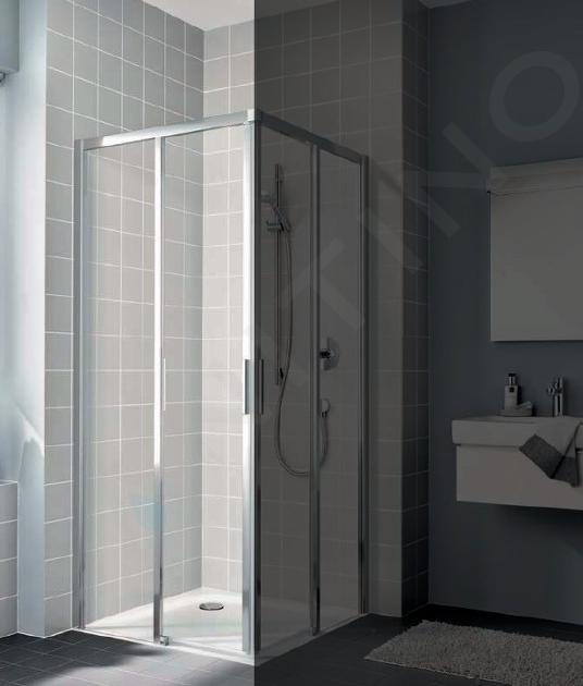 Kermi CADA XS - Puerta de ducha C2L, 70x200 cm, izquierda, plata brillante/cristal transparente CKC2L07020VPK