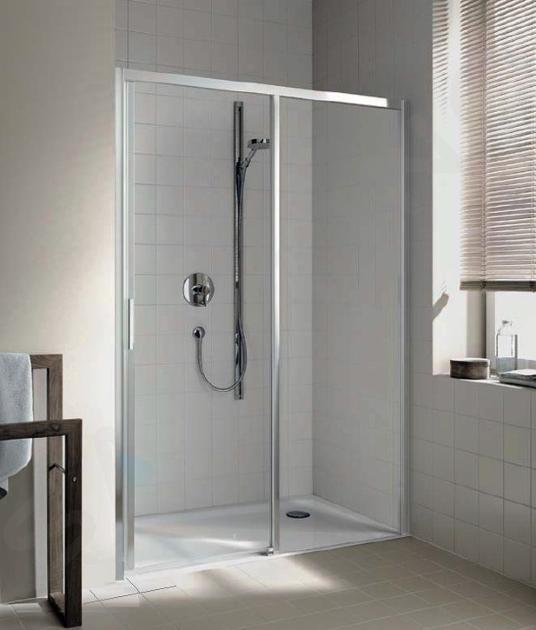 Kermi CADA XS - Puerta de ducha D2R, 115x200 cm, derecha, plata brillante/cristal transparente CKD2R11520VPK