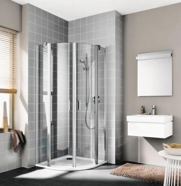 Kermi CADA XS - Cabine de douche 90x90 cm, argent brillant/verre transparent CKP5009020VPK