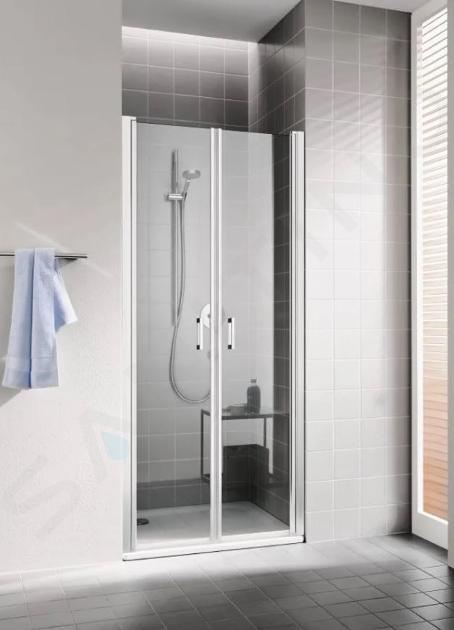 Kermi CADA XS - Puerta de ducha PTD 75x200 cm, plata brillante/cristal transparente CKPTD07520VPK