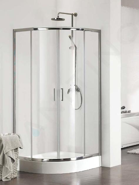 Kermi CADA XS - Cabine de douche 90x90 cm, argent brillant/verre transparent CKT5509020VPK