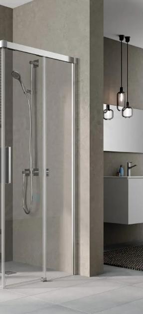 Kermi NICA - Porte de douche C2R, 120x200 cm, argent brillant/verre transparent NIC2R12020VPK