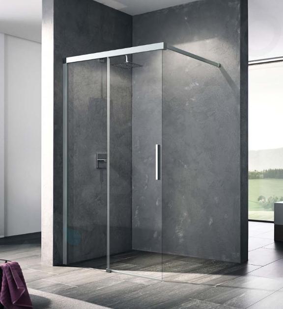 Kermi NICA - Douchewand Walk-In, 110x200 cm, verschuifbaar, links, glanzend zilver/helder glas NIJ2L11020VPK