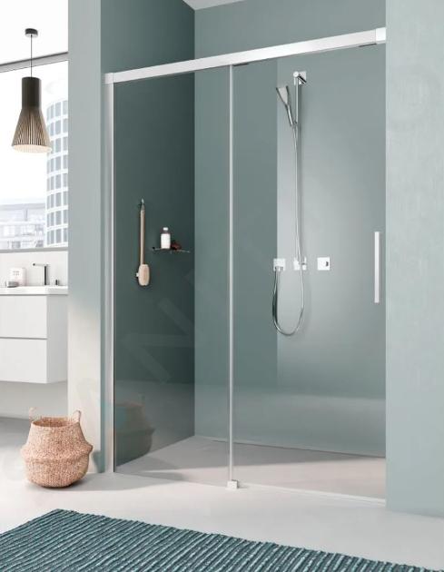 Kermi NICA - Porte de douche L2L 140x200 cm, gauche, argent brillant/verre transparent NIL2L14020VPK