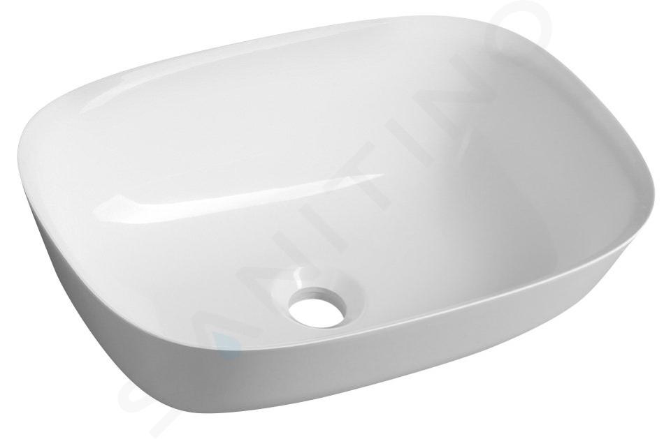 Sapho Reiko - Lavabo da appoggio, 460x320 mm, marmoresina, bianco RE460