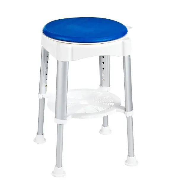 Sapho Ridder Bathroom accessories - Swivel chair with adjustable height, white/blue A0050401