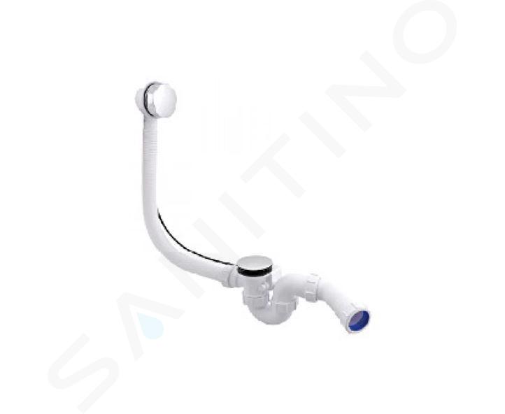 RIHO Accesorios - Conjunto de desagüe y rebosadero para bañera, longitud 100 mm, cromo 208869