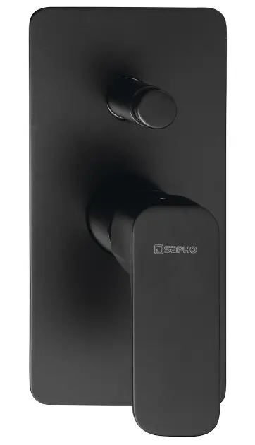 Sapho Spy - Смесител за душ вграден, 2 изхода, черен мат PY42/15