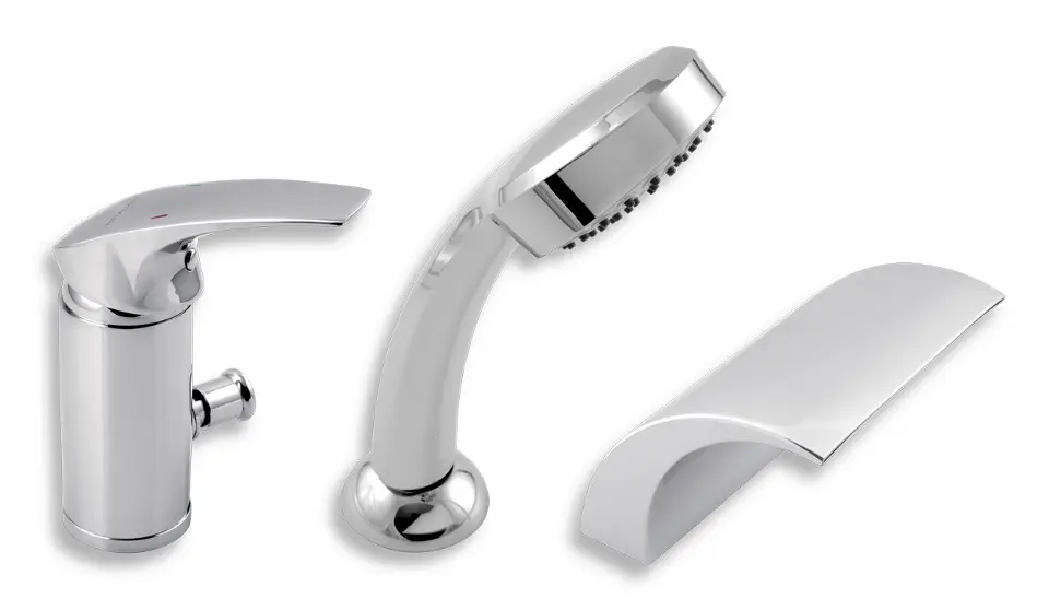 Novaservis Metalia 57 - Robinetterie de baignoire à 3 trous, chrome 57047,0