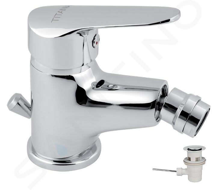 Novaservis Titania Iris New - Miscelatore da bidet, con sistema di scarico, cromo 94411,0