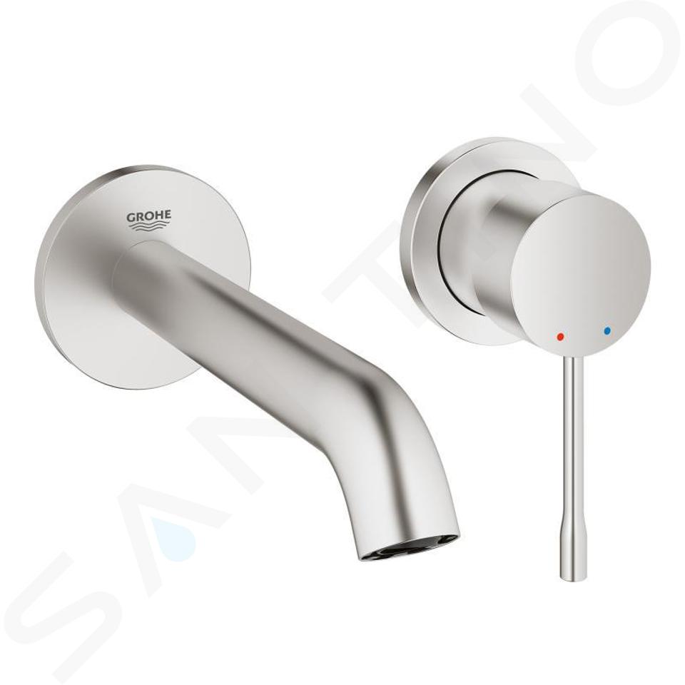 Grohe Essence - Mitigeur de lavabo M encastré, installation 2 trous, supersteel 19408DC1