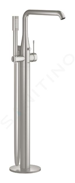 Grohe Essence - Badewanne Einhebelmischer, Bodenmontage, SuperSteel 23491DC1