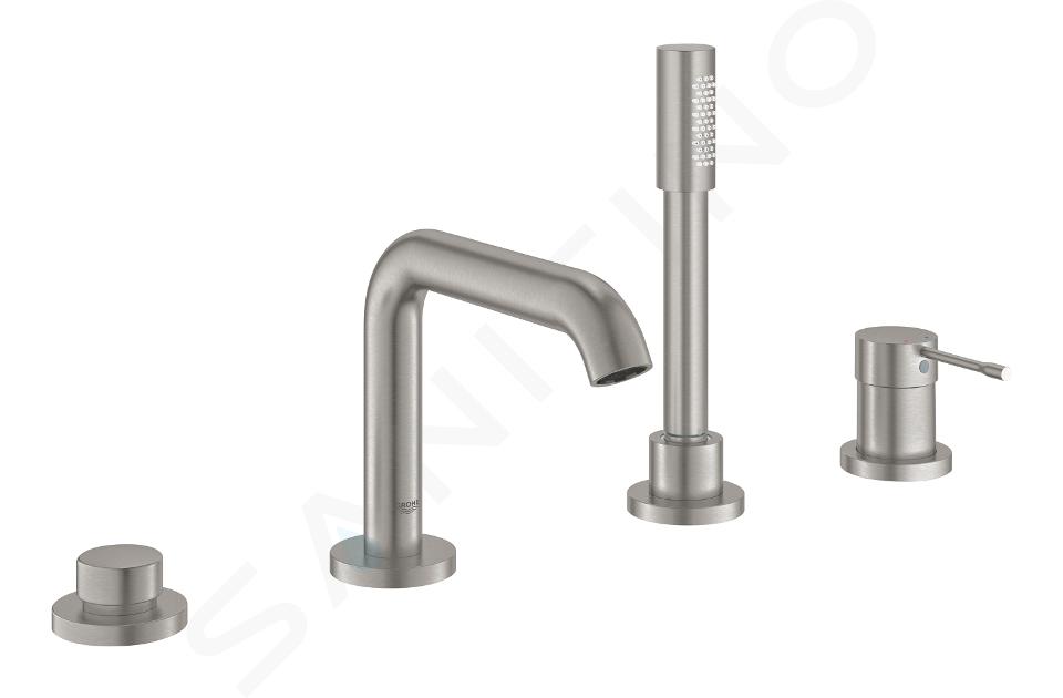 Grohe Essence - Mitigeur pour montage sur bord de baignoire, installation 4 trous, supersteel 19578DC1