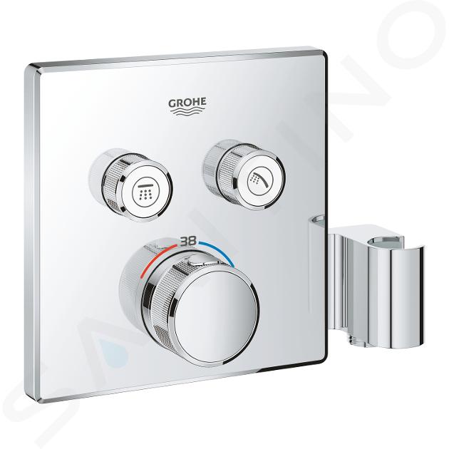 Grohe Grohtherm SmartControl - Podtynkowa termostatyczna bateria wannowa do obsługi dwóch wyjść wody, ze zintegrowanym przyłączem i uchwytem prysznicowym, chrom 29125000