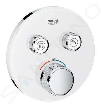 Grohe Grohtherm SmartControl - Grifo empotrado termostático de bañera con 2 válvulas, blanco luna 29151LS0