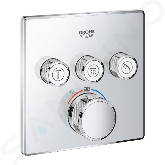 Grohe Grohtherm SmartControl Inbouw thermostaatkraan, 3 kranen, chroom met 3 functies, chroom 29126000 | Sanitino.nl