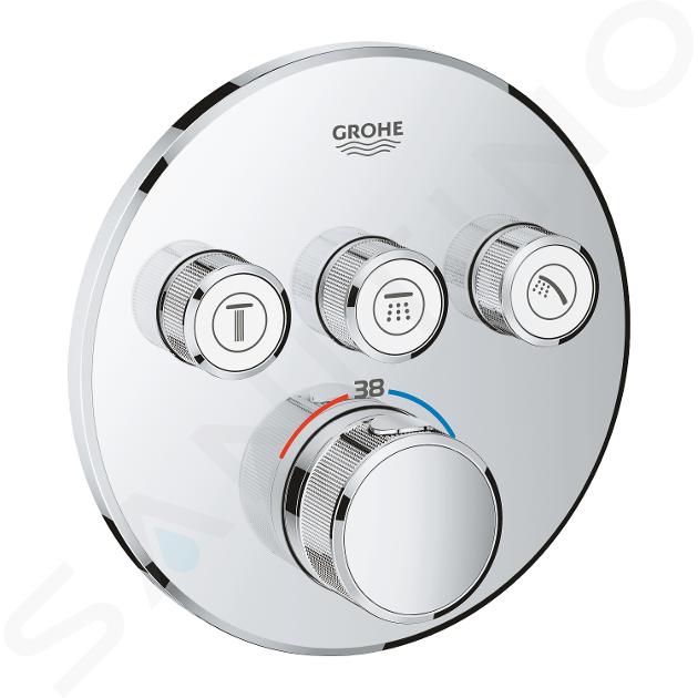 Grohe Grohtherm SmartControl - Grifo termostático de ducha empotrado, 3 válvulas, cromo 29121000