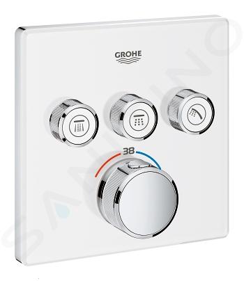 Grohe Grohtherm SmartControl - Afdekset badthermostaat met 3 omstelkranen voor 3 functies, moon white 29157LS0