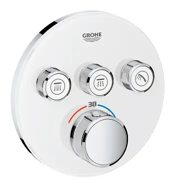Levně Grohe Grohtherm SmartControl - Termostatická vanová baterie pod omítku se 3 ventily, měsíční bílá 29904LS0