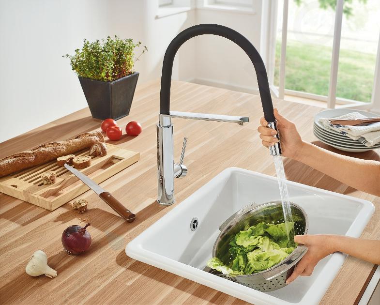 Grohe Concetto - Keukenkraan met flexibele arm schakelaar, chroom 31491000 Sanitino.nl