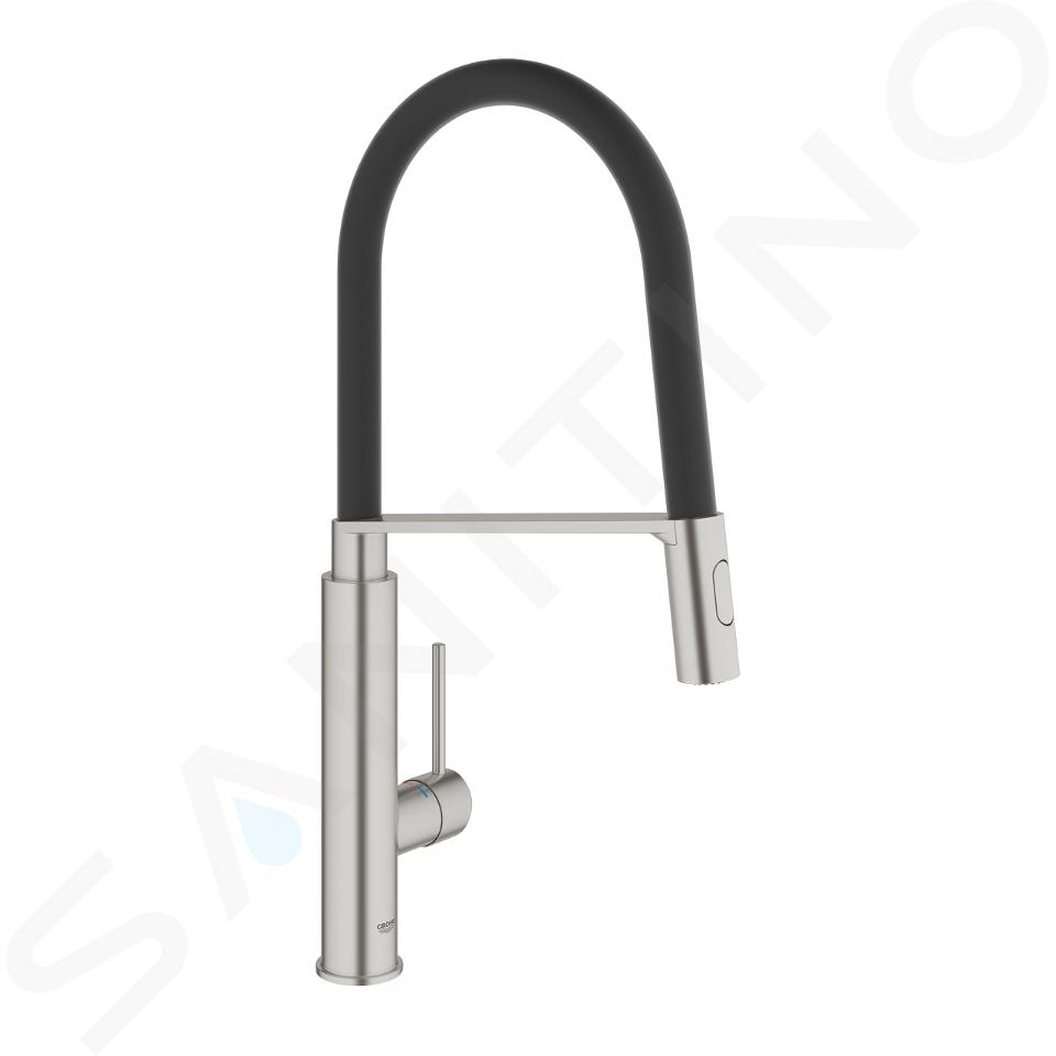 Grohe Concetto - Drezová batéria s flexibilným ramenom a prepínačom, supersteel 31491DC0