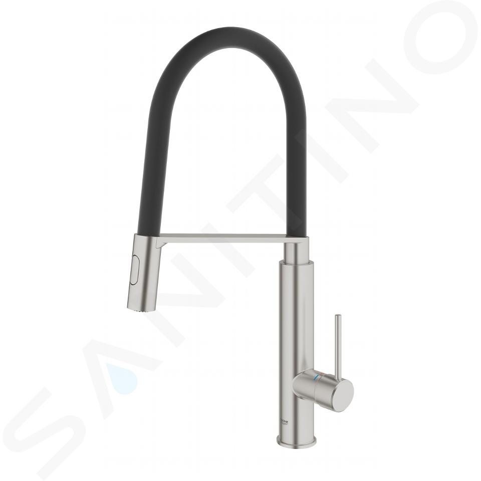 Grohe Concetto - Mitigeur d'évier, avec bec orientable et inverseur,  supersteel 31491DC0