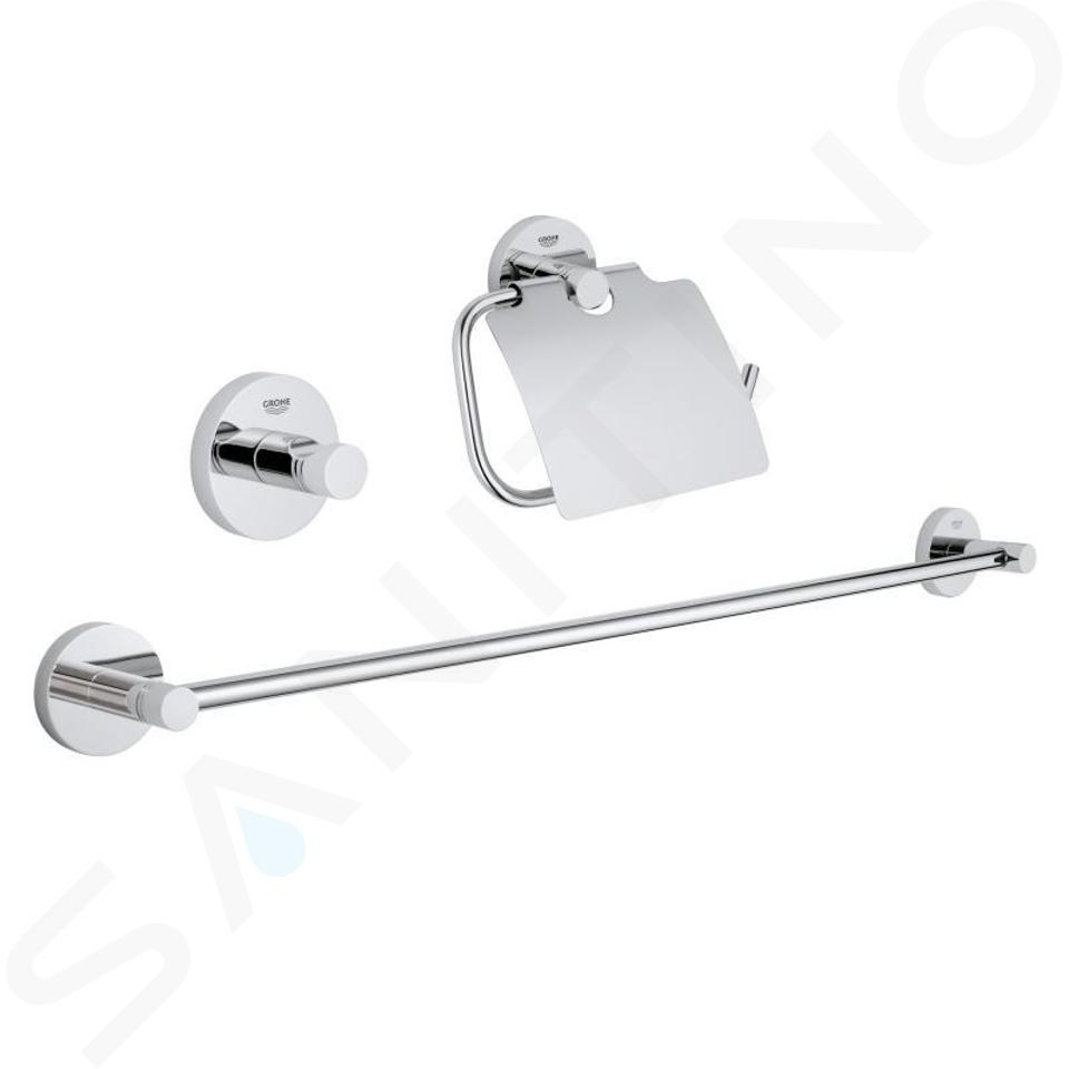 Grohe Essentials - Ensemble d’accessoires pour salle de bains 3 en 1, chrome 40775001