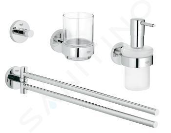 Grohe Essentials - Set de accesorios de baño 4 en 1, cromo 40846001