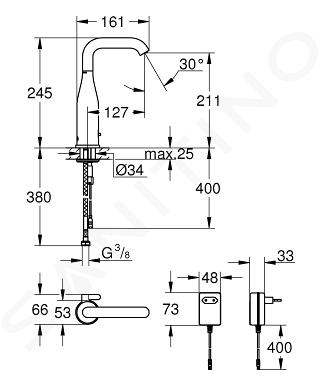 Grohe - Essence E Grifo de lavabo 1/2 Infrarrojo electrónico Tamaño M