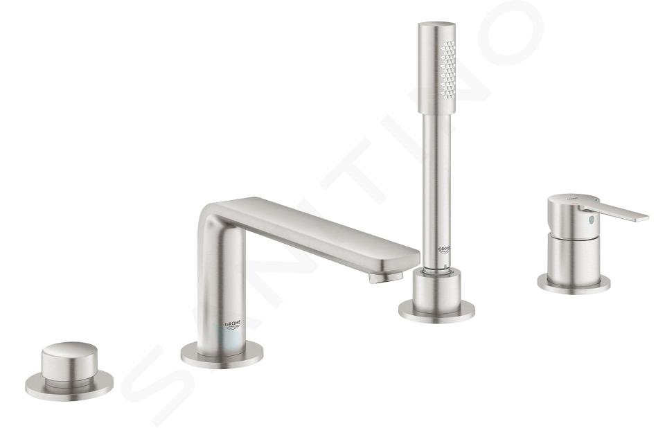 Grohe Lineare - Miscelatore monocomando a 4 fori per vasca da bagno, supersteel 19577DC1