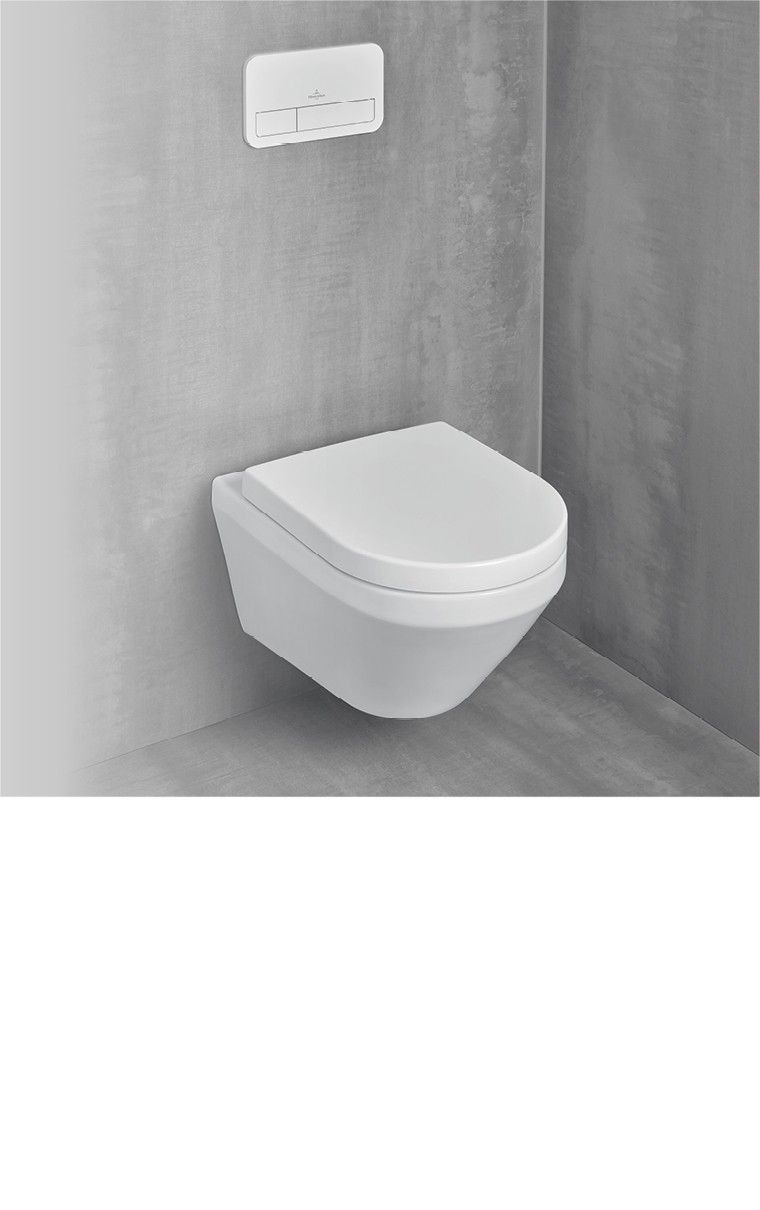 Villeroy & Boch Architectura - Toaleta wisząca z deską SoftClosing, Rimless, TwistFlush, CeramicPlus, biel alpejska 4694CLR1