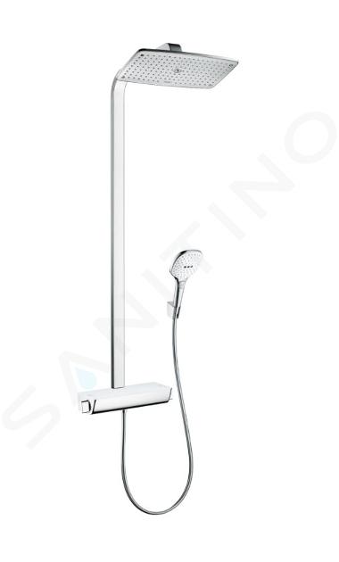 Hansgrohe Raindance Select E - Set de douche avec thermostat, 36 cm, blanc/chrome 27112400