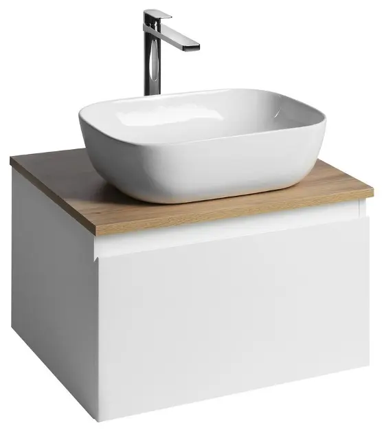 Aqualine Altair - Ormarić za umivaonik 35 x 57 x 45 cm, 1 ladica, bijela/Emporio hrast AI263-02