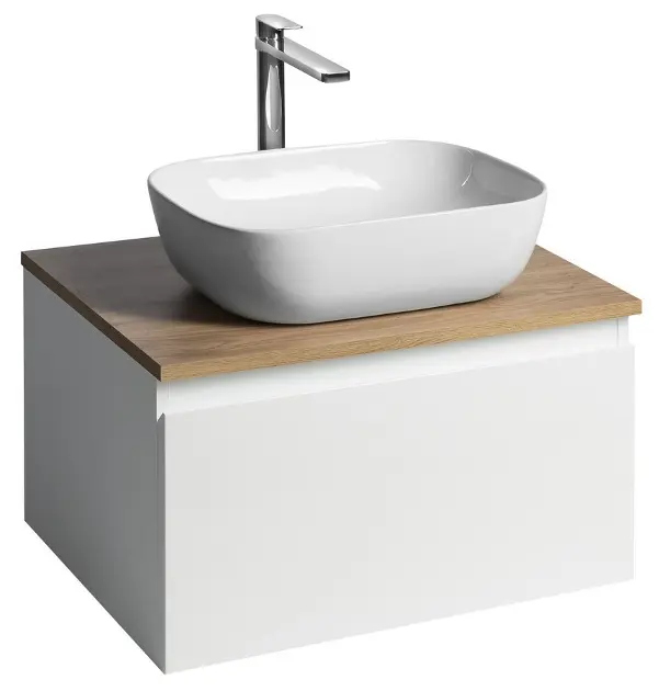 Aqualine Altair - Ormarić za umivaonik 35 x 62 x 45 cm, 1 ladica, bijela/Emporio hrast AI267-02