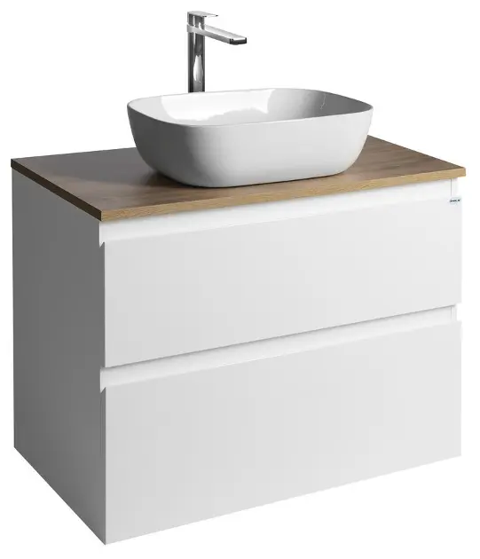 Aqualine Altair - Ormarić za umivaonik 60x78x45 cm, 2 ladice, bijela/Emporio hrast AI280-02