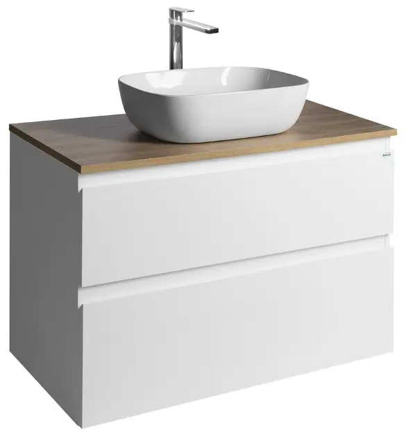 Aqualine Altair - Ormarić za umivaonik 60x87x45 cm, 2 ladice, bijela/Emporio hrast AI290-02