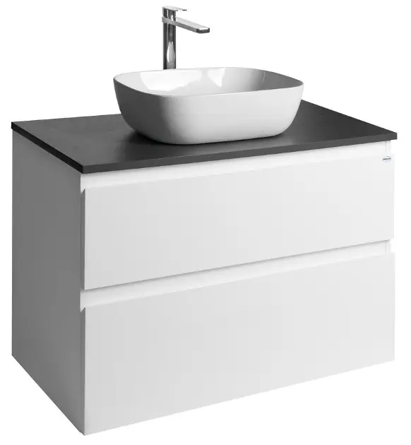 Aqualine Altair - Ormarić za umivaonik 60 x 87 x 45 cm, 2 ladice, bijela/antracitni škriljac AI290-03