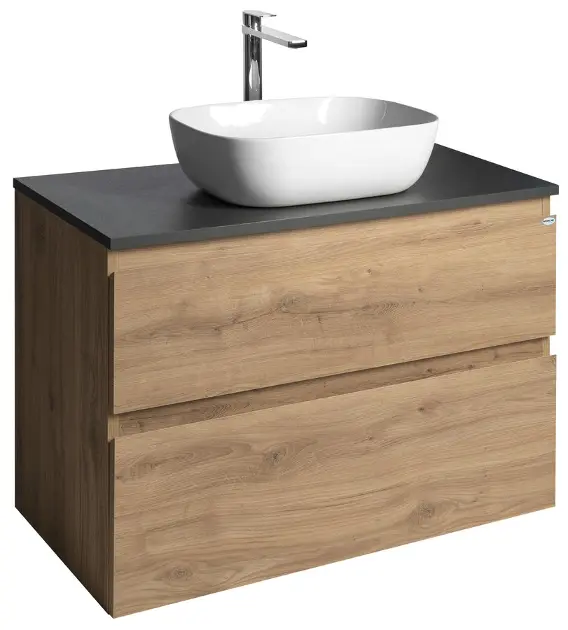 Levně Aqualine Altair - Umyvadlová skříňka 88 cm, dub emporio/antracit břidlice AI390-02