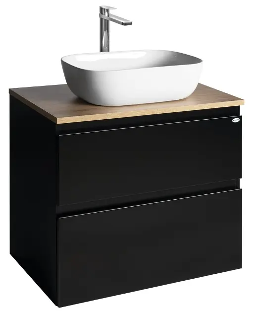 Levně Aqualine Altair - Umyvadlová skříňka 68 cm, matná černá/dub emporio AI670-01