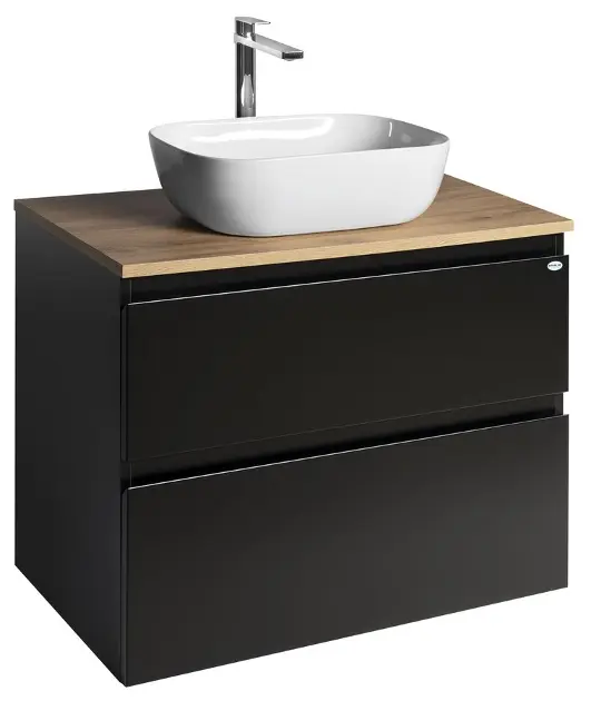Levně Aqualine Altair - Umyvadlová skříňka 79 cm, matná černá/dub emporio AI680-01