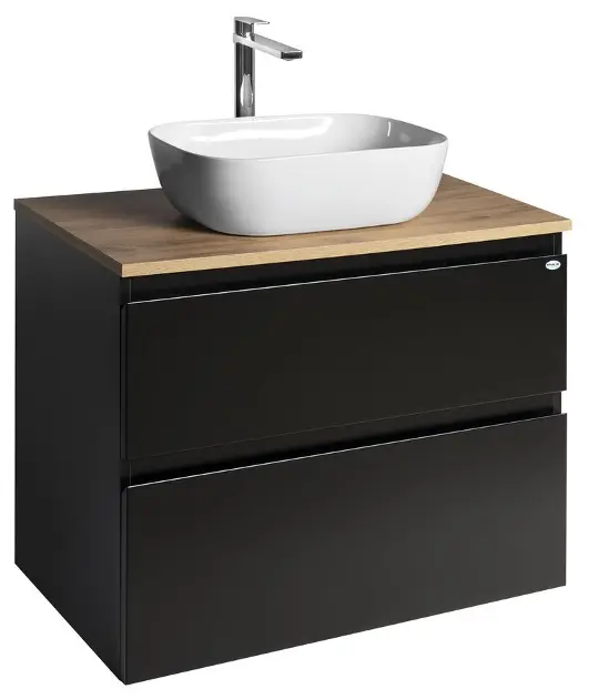Aqualine Altair - Ormarić za umivaonik 79 cm, mat crna/Emporio hrast AI680-01