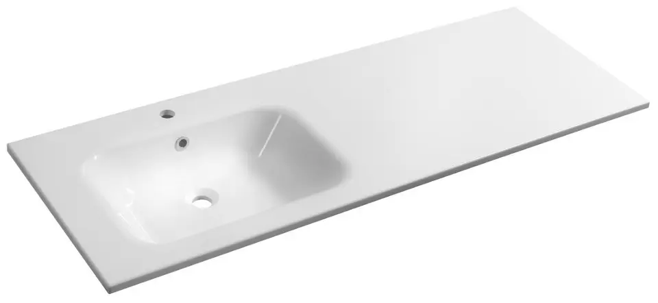 Sapho - Waschtisch, 141x52cm, mit Überlauf, Hahnloch, weiß AC141L