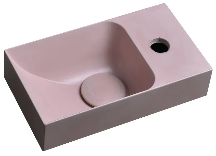E-shop Sapho Small - Umývadlo Piccolino 31x17 cm, bez prepadu, otvor na batériu, matná ružová PK30521