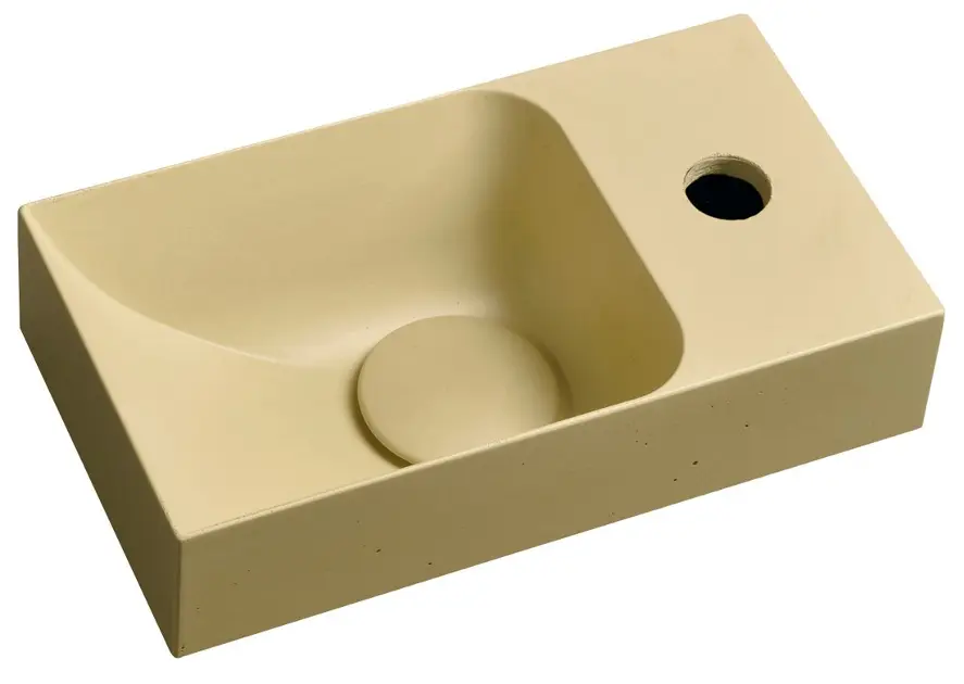 E-shop Sapho Small - Umývadlo Piccolino 31x17 cm, bez prepadu, otvor na batériu, matná žltá PK30522